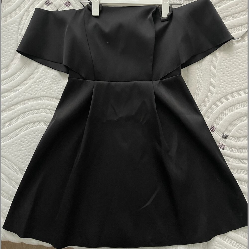 Sandro Paris Black Off-Shoulder Minidress